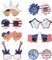 8PCS American Flag Party Glasses Set – 4th of July Red White Blue Patriotic Sunglasses Photo Booth Props for Independence Day, Memorial Day, Veterans Day & Party Favors
